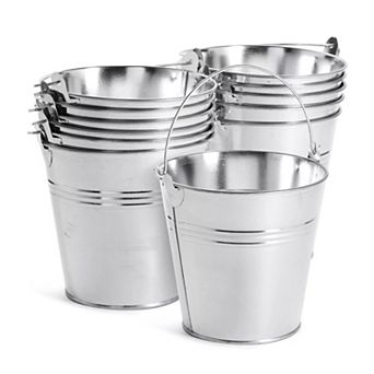 Small Tin Pails With Handles 4.7" 12 pc