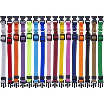 Small Dogs Adjustable Snap Id Collars 16 pc