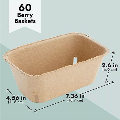Pulp Fiber Berry Fruit Baskets 60 Pcs