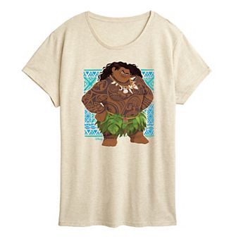 Disney's Moana 2 Maui Women's Portrait Tribal Graphic Tee