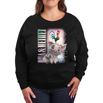 Disney's Moana 2 Pua & Heihei Plus Size French Terry Long Sleeve Tee
