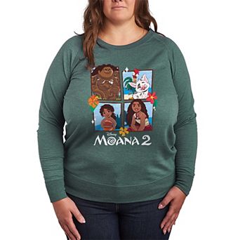 Disney's Moana 2 Plus Size Group Grid French Terry Long Sleeve Tee