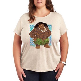 Disney's Moana 2 Maui Plus Size Portrait Tribal Graphic Tee