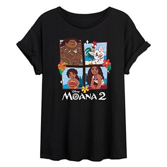Disney's Moana 2 Juniors' Group Grid Oversized Tee