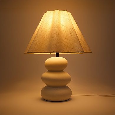 Kelsey 17.5" Led Bohemian Table Lamp With Ceramic Base