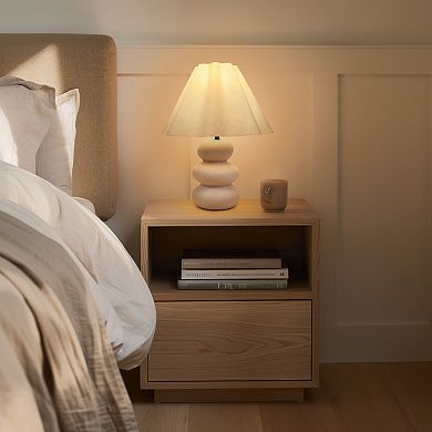 Kelsey 17.5" Led Bohemian Table Lamp With Ceramic Base