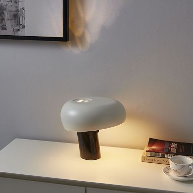 Kingpin 10" Modern Led Table Lamp With Marble Base