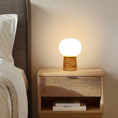 Neptune 12" Led Table Lamp With Natural Stone Base