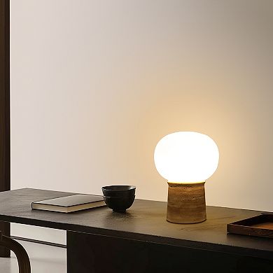 Neptune 12" Led Table Lamp With Natural Stone Base