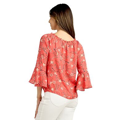 Women's AB Studio Off-The-Shoulder Bell Sleeve Top