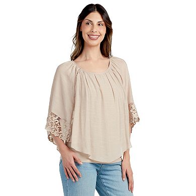 Women's AB Studio Popover Lace Trim Top