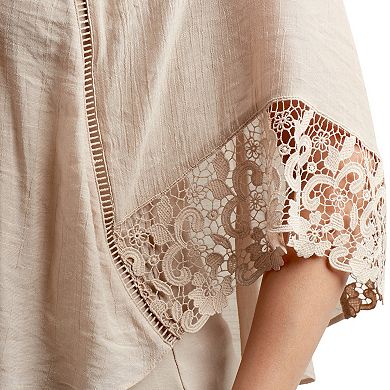 Women's AB Studio Popover Lace Trim Top