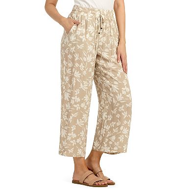 Women's AB Studio Tie-Front Elastic Waistband Cropped Pants