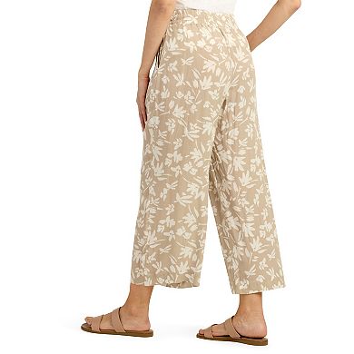 Women's AB Studio Tie-Front Elastic Waistband Cropped Pants