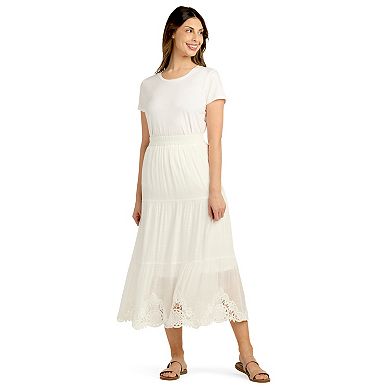 Women's AB Studio Pull-On Tiered Midi Skirt