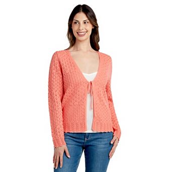 Women's AB Studio Tie-Front Sweater Cardigan