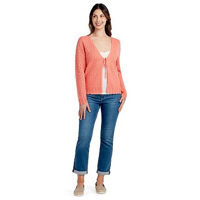 Women's AB Studio Tie-Front Sweater Cardigan