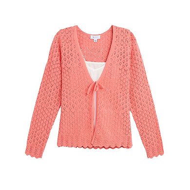 Women's AB Studio Tie-Front Sweater Cardigan