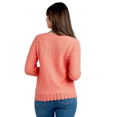 Women's AB Studio Tie-Front Sweater Cardigan