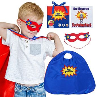 3 pc Gift Set Includes Big Brothers Are Superheroes Book, Satin Cape, Mask