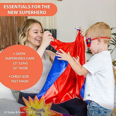 3 Piece Gift Set Includes Big Brothers Are Superheroes Book, Satin Cape, Mask