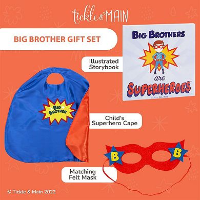 3 Piece Gift Set Includes Big Brothers Are Superheroes Book, Satin Cape, Mask