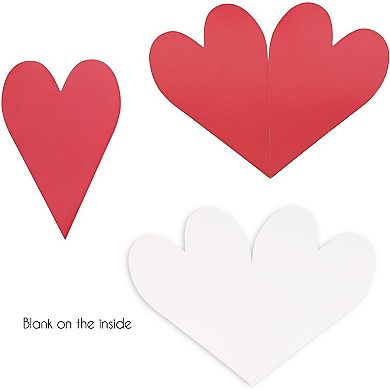 36x Valentine's Day Greeting Card Heart Shaped Bulk With Envelopes For Kids 4x6