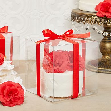 30-pack Clear Gift Boxes For Cake, Wedding, Baby Shower, Birthday Party (6x6 In)
