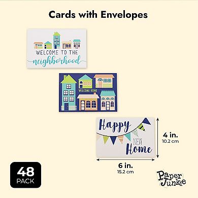 48 Pack Housewarming Cards With Envelopes, "welcome Home" Notes, 6 Designs, 4x6"