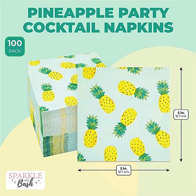 Pineparty Cocktail Napkins (5 In, 100 Pack)