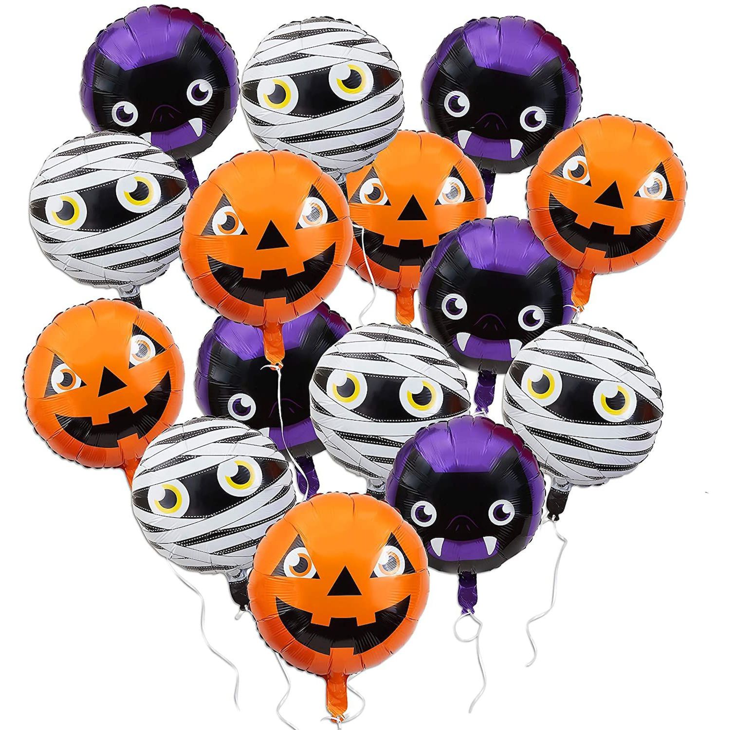 thumbnail image 2 of Happy Halloween Foil Balloons – Pumpkin, Bat, And Horror Theme Party Decor (Multicolored, 10-50 Pieces, UK Seller) 2 of 6
