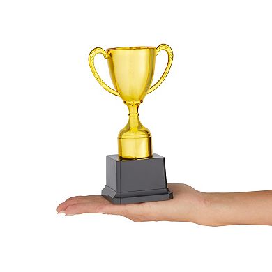 3 Pack Mini Award Trophy For Kids, Sports Birthday Party Supplies, Gold, 7 In