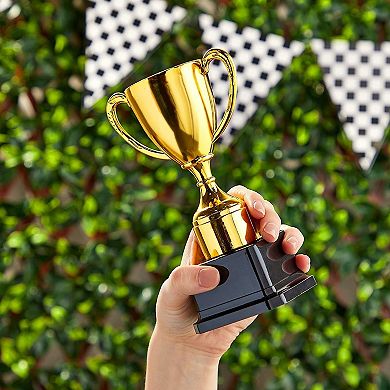 3 Pack Mini Award Trophy For Kids, Sports Birthday Party Supplies, Gold, 7 In