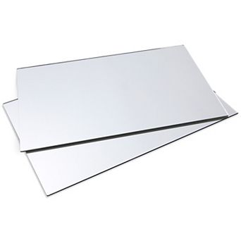 2 Pack Acrylic Mirror Sheets For Wall Decor, 3mm Shatter Resistant Tiles, 17x11"