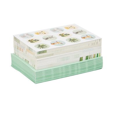 Safari Baby Shower Thank You Cards With Envelopes, Seal Stickers (4x6", 48 Pack)