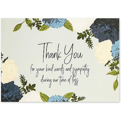 60 Pack Thank You Cards Bulk, Notes With Envelopes For Funeral , Floral 5 X 7 In