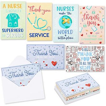 24 Pack Thank You Cards With Envelopes For Nurse & Doctor Appreciation 4 X 6 in