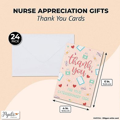 24 Pack Thank You Cards With Envelopes For Nurse & Doctor Appreciation 4 X 6 In