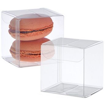 100-pack Clear Gift Boxes For Macaron Candy Treats Wedding Birthday (2x2x2 In)