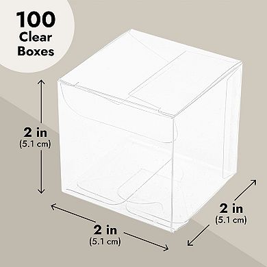 100-pack Clear Gift Boxes For Macaron Candy Treats Wedding Birthday (2x2x2 In)