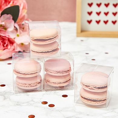 100-pack Clear Gift Boxes For Macaron Candy Treats Wedding Birthday (2x2x2 In)