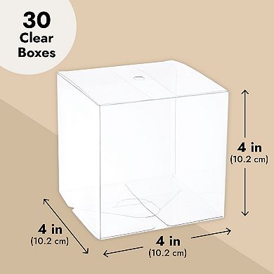 30 Pcs Clear Candy Apple Boxes With Hole Top, For Easter Favor Supplies, 4x4x4"