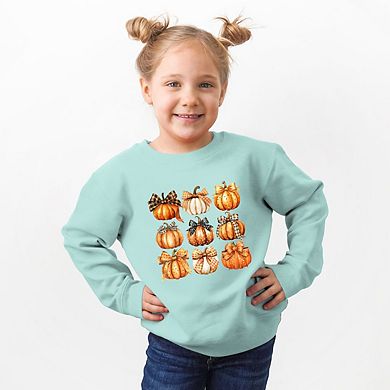 Coquette Fall Pumpkin Chart Toddler Graphic Sweatshirt