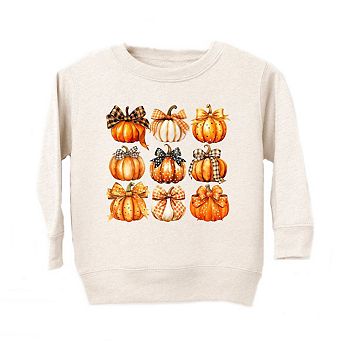 Coquette Fall Pumpkin Chart Toddler Graphic Sweatshirt