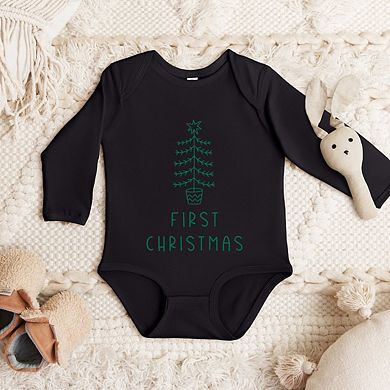 First Christmas Tree Baby Long Sleeve Bodysuit
