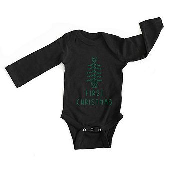 First Christmas Tree Baby Long Sleeve Bodysuit