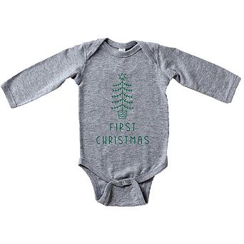 First Christmas Tree Baby Long Sleeve Bodysuit