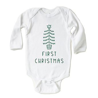 First Christmas Tree Baby Long Sleeve Bodysuit