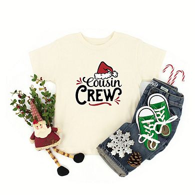 Cousin Crew Santa Hat Toddler Short Sleeve Graphic Tee