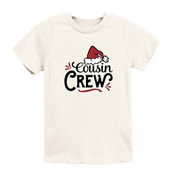 Cousin Crew Santa Hat Toddler Short Sleeve Graphic Tee